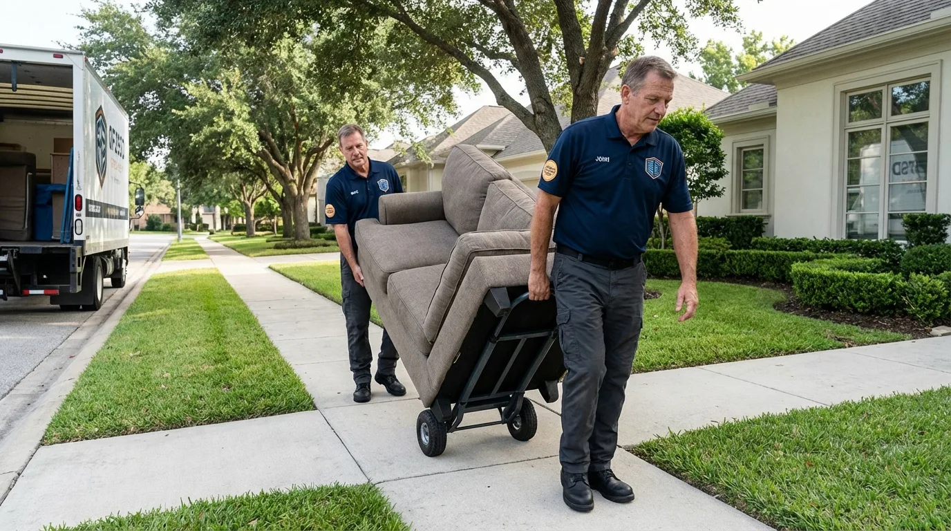 Local residential moving crew loading furniture in Sedona, AZ
